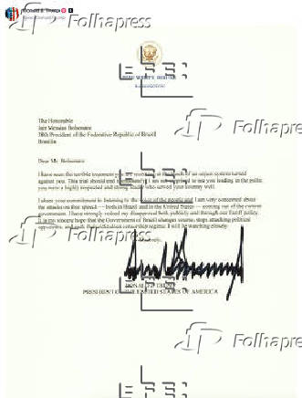 Trump escribe a Bolsonaro para apoyarlo y pedir a Brasil cesar el 