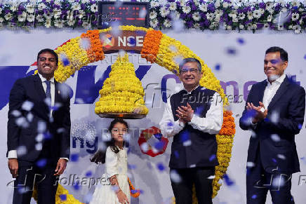 Listing ceremony of JSW Cement at the National Stock Exchange (NSE), in Mumbai