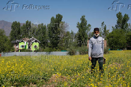 A view of the family house of Amir Nazir Wani which was demolished by the Indian authorities in Khasipora village