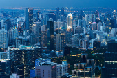 Bangkok's skyline photographed during sunset in Bangkok