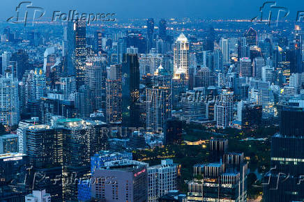 Bangkok's skyline photographed during sunset in Bangkok