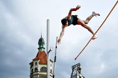 Pole Vaulting on the Pier in Sopot