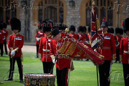 A ceremony to present new Colours to the 1st and 2nd Battalion (Number 7 Company) the Coldstream Guards at Windsor Castle