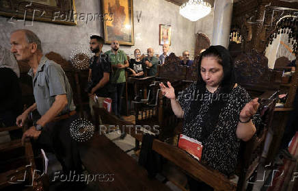 Aftermath of an Israeli strike on the Church of the Holy Family, in Gaza City