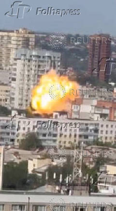 Drone hits a residential building in Rostov-on-Don