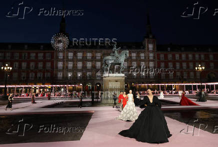 Carolina Herrera presents spring-summer 2026 collection in Madrid's Plaza Mayor