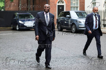 Britain's Foreign Secretary David Lammy walks on Downing Street in London