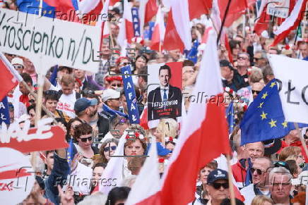 Rally for Polish presidential candidate Rafal Trzaskowski