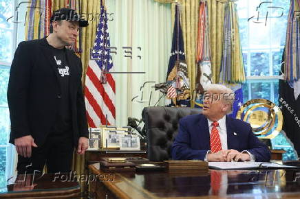US President Trump, Elon Musk attend press conference in the White House's Oval Office