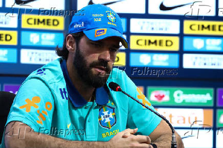 Coletiva de imprensa do goleiro Alisson da Seleção Brasileira em São Paulo