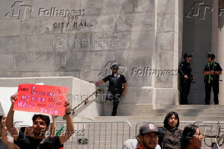 Protest against federal immigration sweeps, in Los Angeles