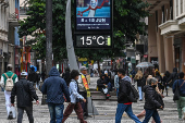Baixas temperaturas no centro de São Paulo