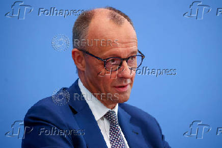 German Chancellor Merz holds press conference in Berlin