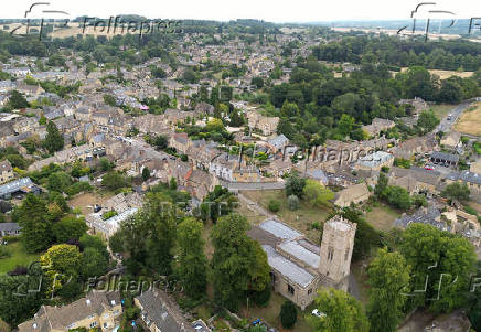A drone view of Charlbury, as U.S. Vice President JD Vance takes his holiday nearby, in Charlbury