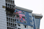 Aftermath of a Russian drone attack in Kyiv