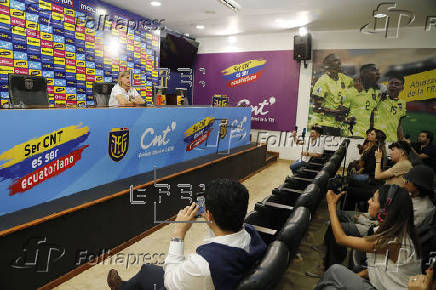 Rueda de prensa de Sebastián Beccacece  para enfrentar a Brasil