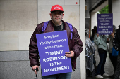 Anti-immigration activist Stephen Yaxley-Lennon at Westminster Magistrates' Court, in London