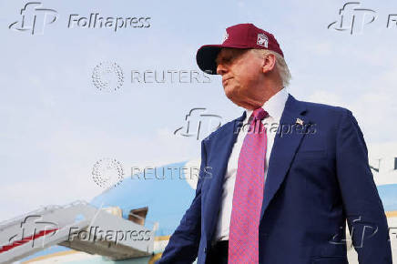 U.S. President Donald Trump arrives at Joint Base Andrews