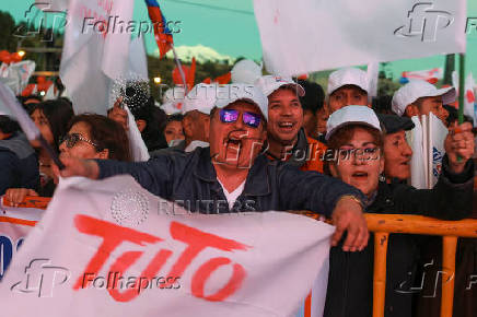 Former Bolivian President and Libre alliance candidate Jorge Tuto Quiroga closes his political campaign, ahead of Bolivia's presidential election, in La Paz