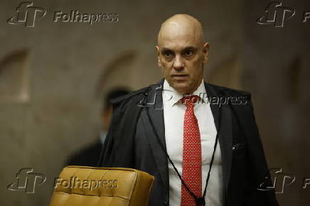 O ministro do STF Alexandre de Moraes em sessão plenária da corte