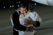 Ksenia Karelina Russian-American dual citizen, who was released from detention in Russia, arrives at Joint Base Andrews in Maryland