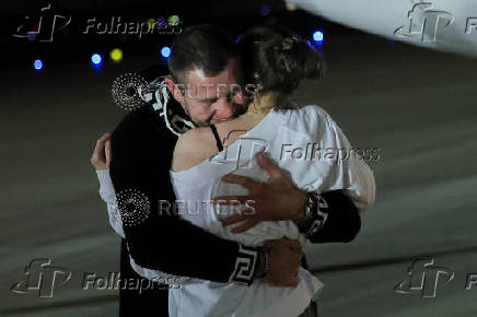 Ksenia Karelina Russian-American dual citizen, who was released from detention in Russia, arrives at Joint Base Andrews in Maryland