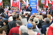 Candidate in Poland's presidential elections Rafal Trzaskowskis campaigns in Biala Podlaska
