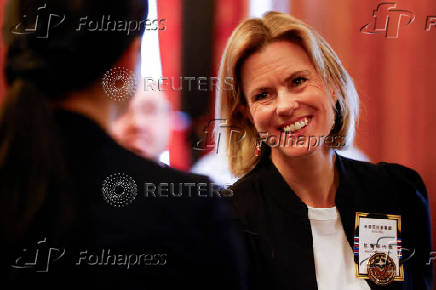 Ruth Bradley-Jones, the British Office Taipei Representative attends an event on the anniversary of the end of World War Two in Europe in Taipei