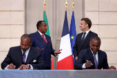 France's President Emmanuel Macron meets President of Congo  N?Guesso, in Paris