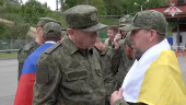 Russian soldiers meet Deputy Defence Minister Fomin in Belarus after release from Ukraine on second day of POW exchange