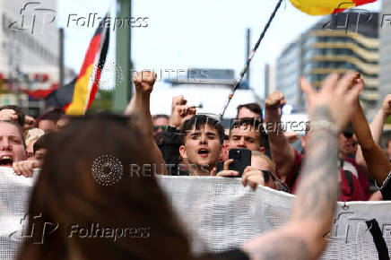 Right-wing protest at Mitte district in Berlin