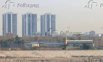 A general view shows the U.S. Embassy as seen from across the Tigris River in Baghdad