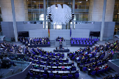 Session at the German lower house of parliament Bundestag, in Berlin