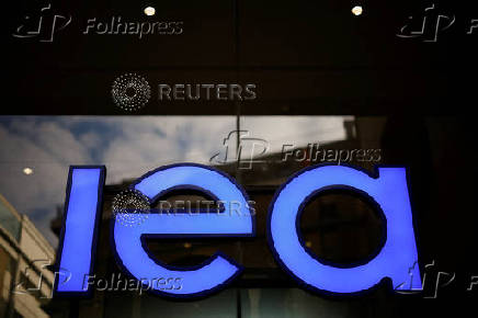 FILE PHOTO: Logo of the International Energy Agency in Paris
