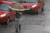 Tempo nublado e chuva em Contagem (MG)