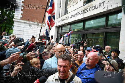Anti-immigration activist Stephen Yaxley-Lennon at Westminster Magistrates' Court, in London