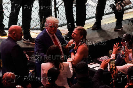 U.S. President Trump attends the UFC 316 event, in Newark