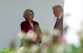 U.S. President Donald Trump arrives at the White House, in Washington