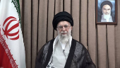 Iran's Supreme Leader Ayatollah Ali Khamenei speaks in a televised message following the Israeli strikes, in Tehran