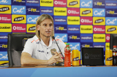 Rueda de prensa de Sebastián Beccacece  para enfrentar a Brasil