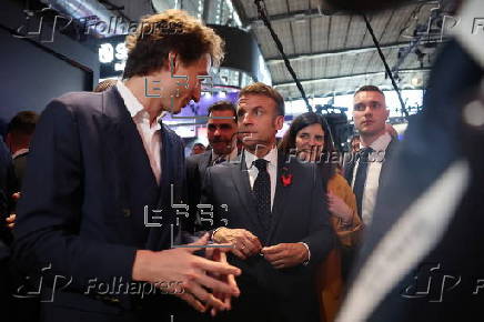 French President Macron visits VivaTech fair in Paris