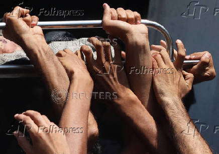 Aftermath of an Israeli strike on a school sheltering displaced people, in Gaza City