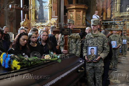 Funeral of twelve Ukrainian servicemen in Lviv