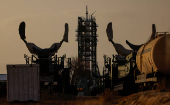 Soyuz MS-27 spacecraft is set ahead of launch to ISS, at the Russian-leased Baikonur cosmodrome