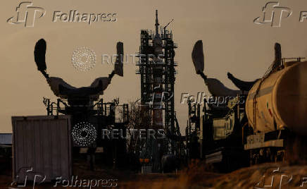 Soyuz MS-27 spacecraft is set ahead of launch to ISS, at the Russian-leased Baikonur cosmodrome