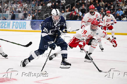 NCAA Hockey: Frozen Four-Semifinals-Game Two-Boston University vs Penn State