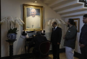 People sign condolence book at Vatican embassy in Bangkok following Pope Francis's death