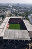 A drone view shows Roazhon Park, home of Stade Rennes