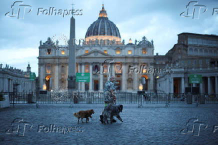 St. Peter's Square ahead of the conclave to elect the next pope as seen from Rome