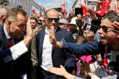 Poland's presidential candidate Nawrocki holds a march, in Warsaw